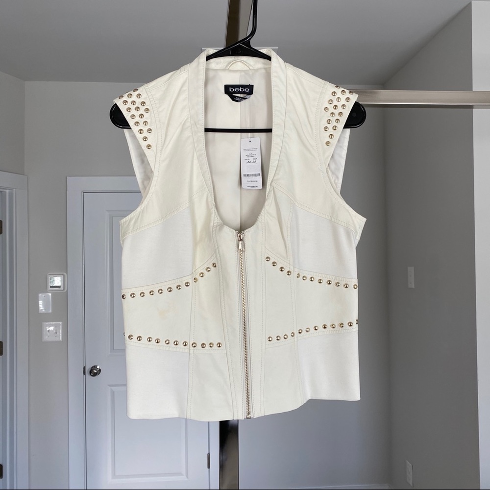 💫Embellished Leather Bebe Vest💫